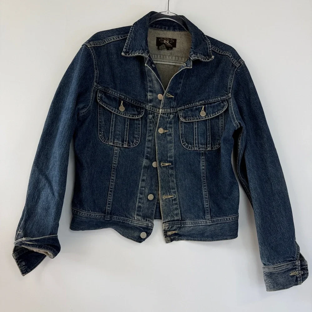 RRL Double RL Denim Trucker Jacket Mens Small Indigo Vintage 90s Levi's Style